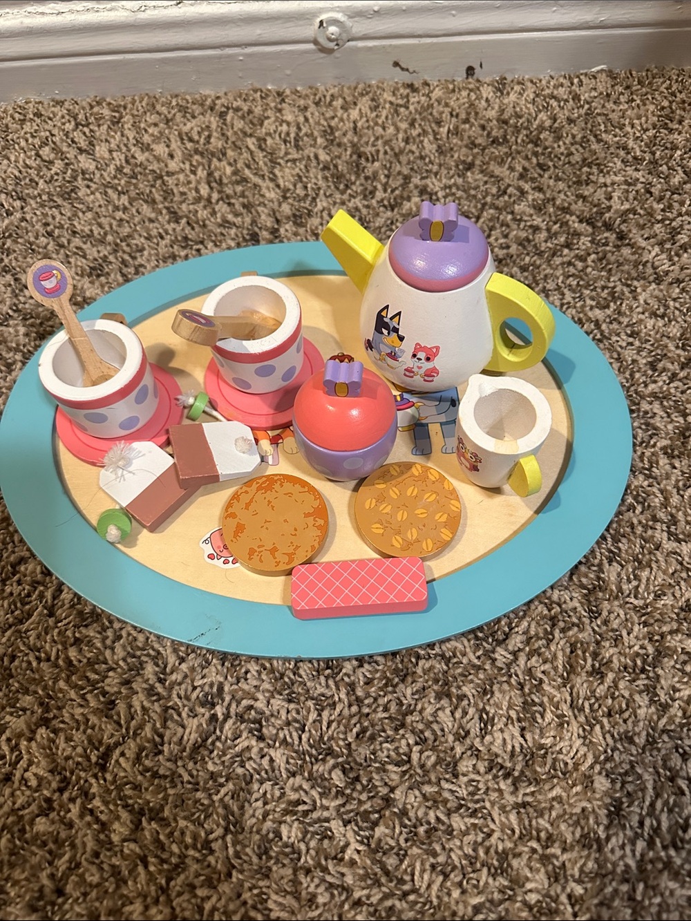 Kids Wooden Tea Set - Bluey Play Tea Party